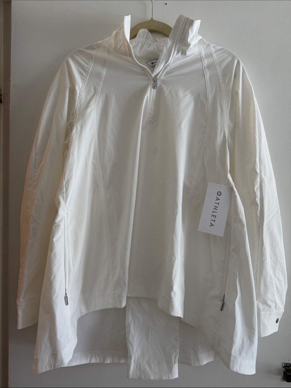 Athleta Off-White Quarter-Zip Pullover
